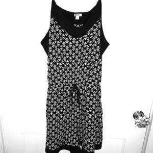 Black and white pattern romper